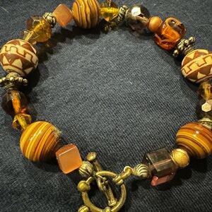 Handcrafted Beaded Bracelet in Earthy Tones